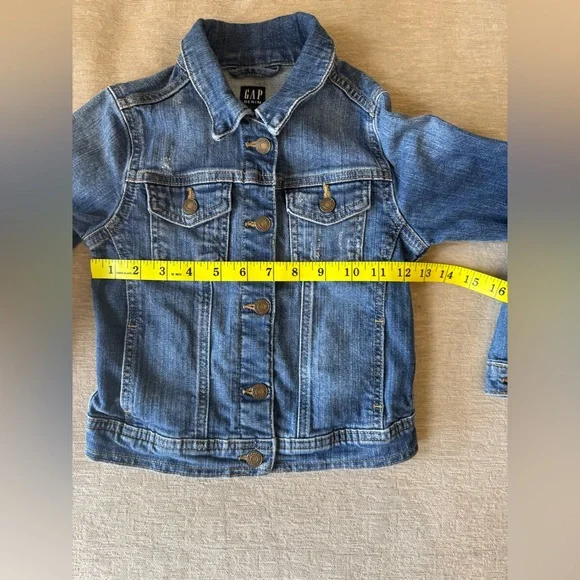 GAP Kids Denim Jean Jacket Size S Classic Blue Stretch Jean Jacket - Picture 8 of 9